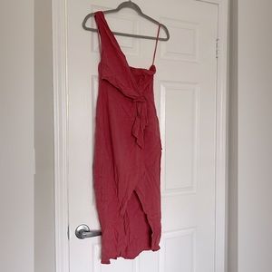 One-shoulder rose dress